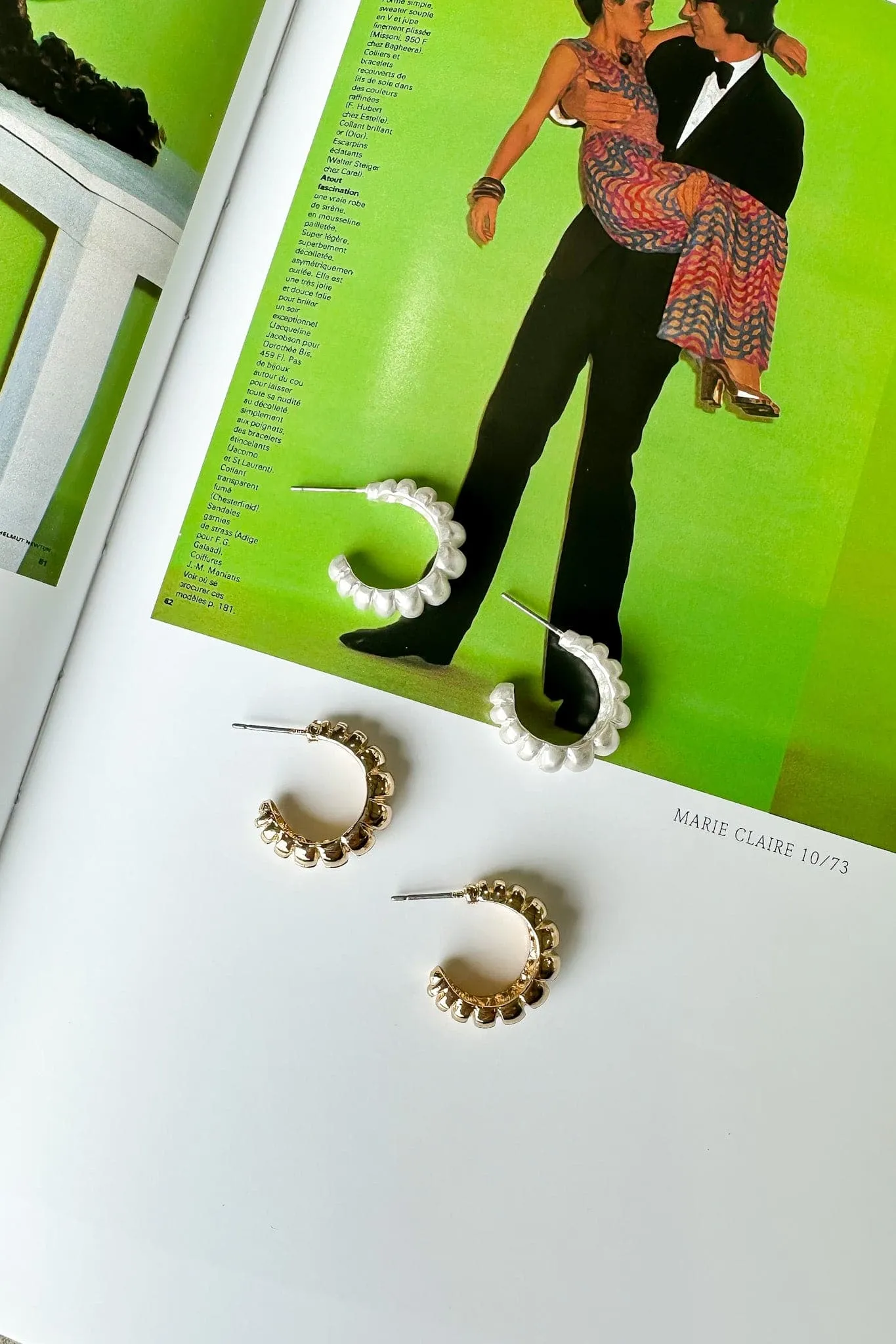 Loreto Convex Textured Hoop Earrings