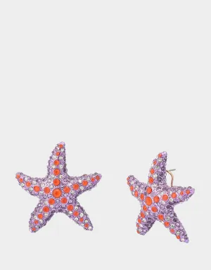 MERMAID JEWELS STARFISH STUDS PURPLE Betsey Johnson