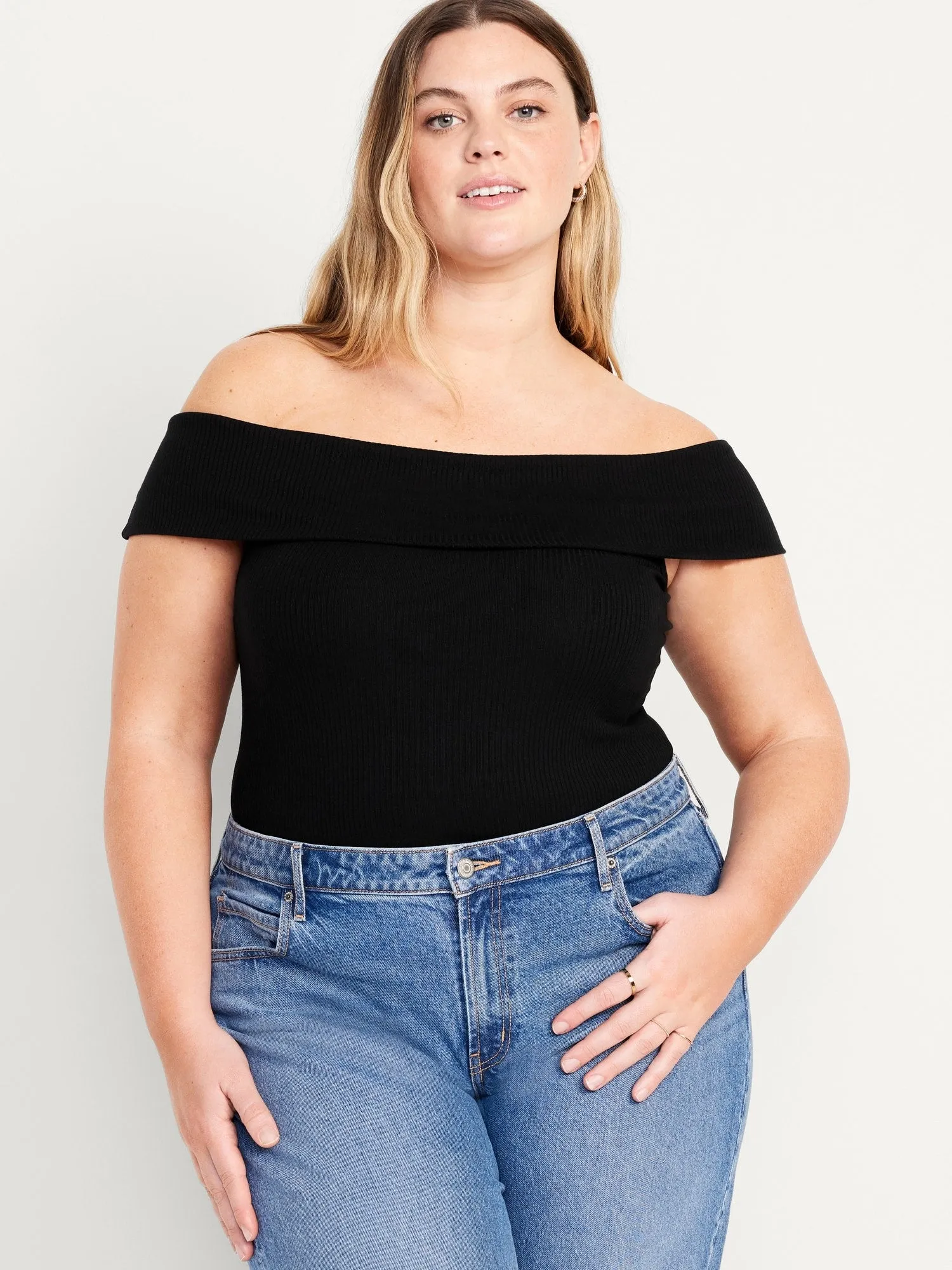 Off-Shoulder Ribbed Top