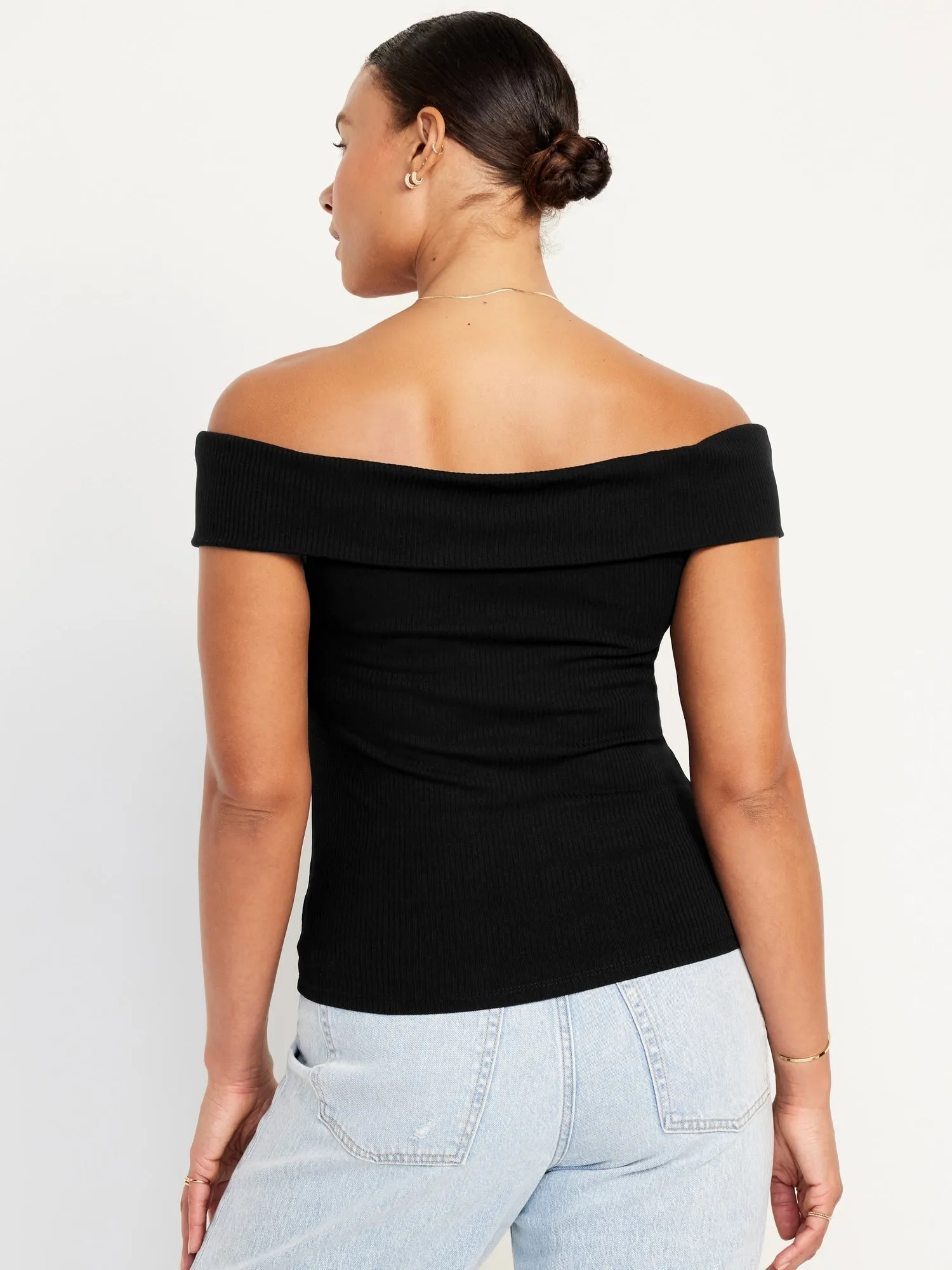 Off-Shoulder Ribbed Top