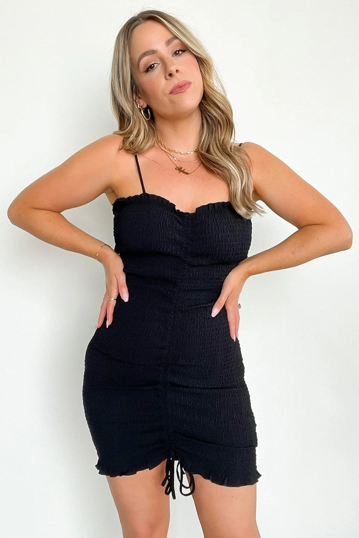 Past Daydream Smocked Ruched Ruffle Dress - FINAL SALE