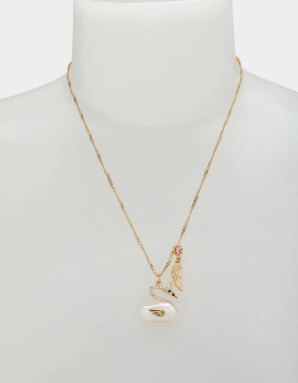PEARL CRITTERS SWAN PEARL PENDANT CRYSTAL Betsey Johnson