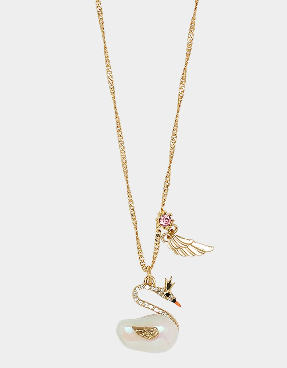 PEARL CRITTERS SWAN PEARL PENDANT CRYSTAL Betsey Johnson