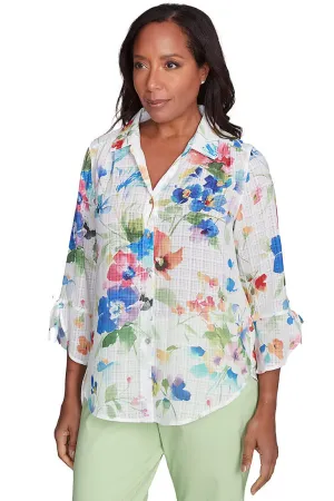 Petite Parrot Cay Watercolor Flower Shirt