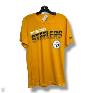 Pittsburgh Steelers Athletic Top Short Sleeve By Nike In Yellow, Size: S