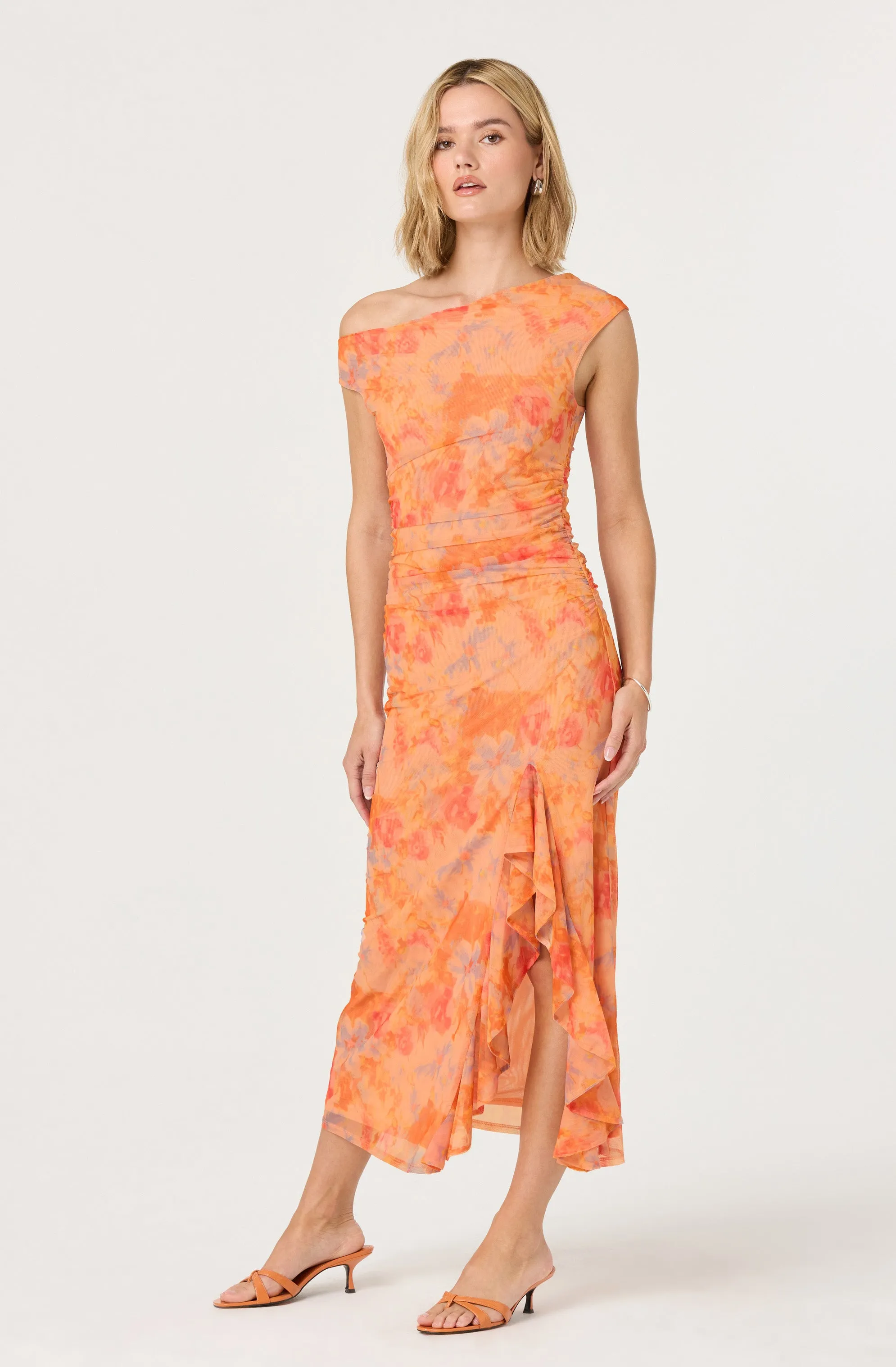 Premium Quality Off Shoulder Ruffle Midi Dress  Almost Sold Out!