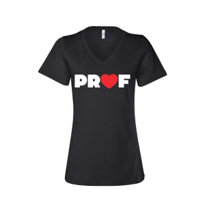 PROF "Heart" Women's Black T-Shirt