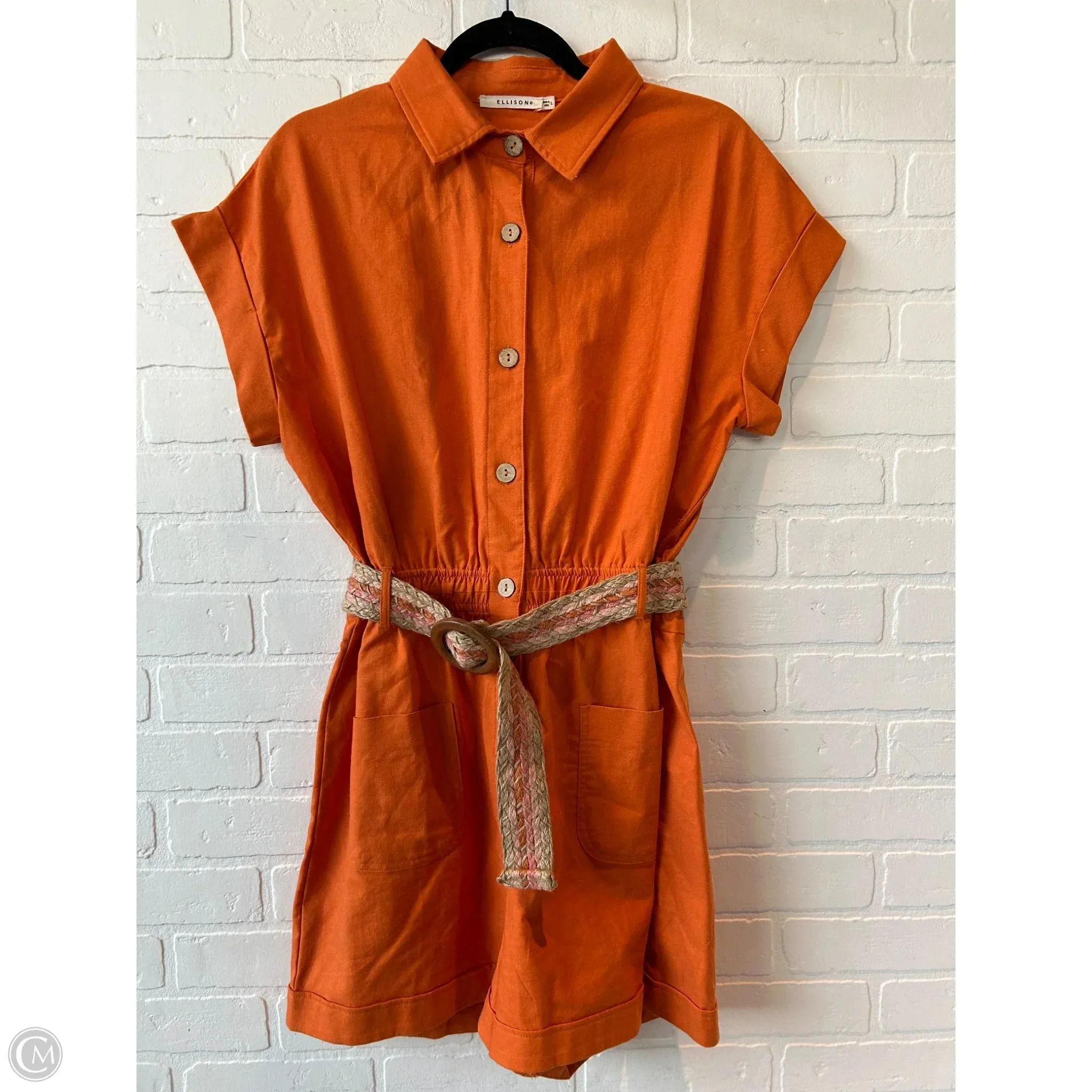 Romper By Ellison In Orange, Size: L