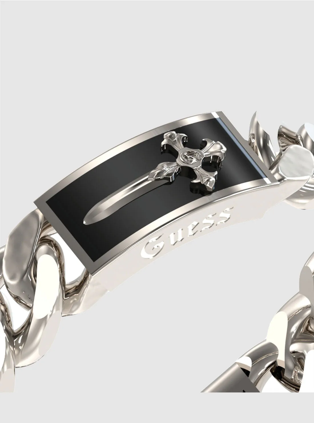 Silver Thick Chain Bracelet Guess