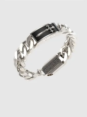 Silver Thick Chain Bracelet Guess