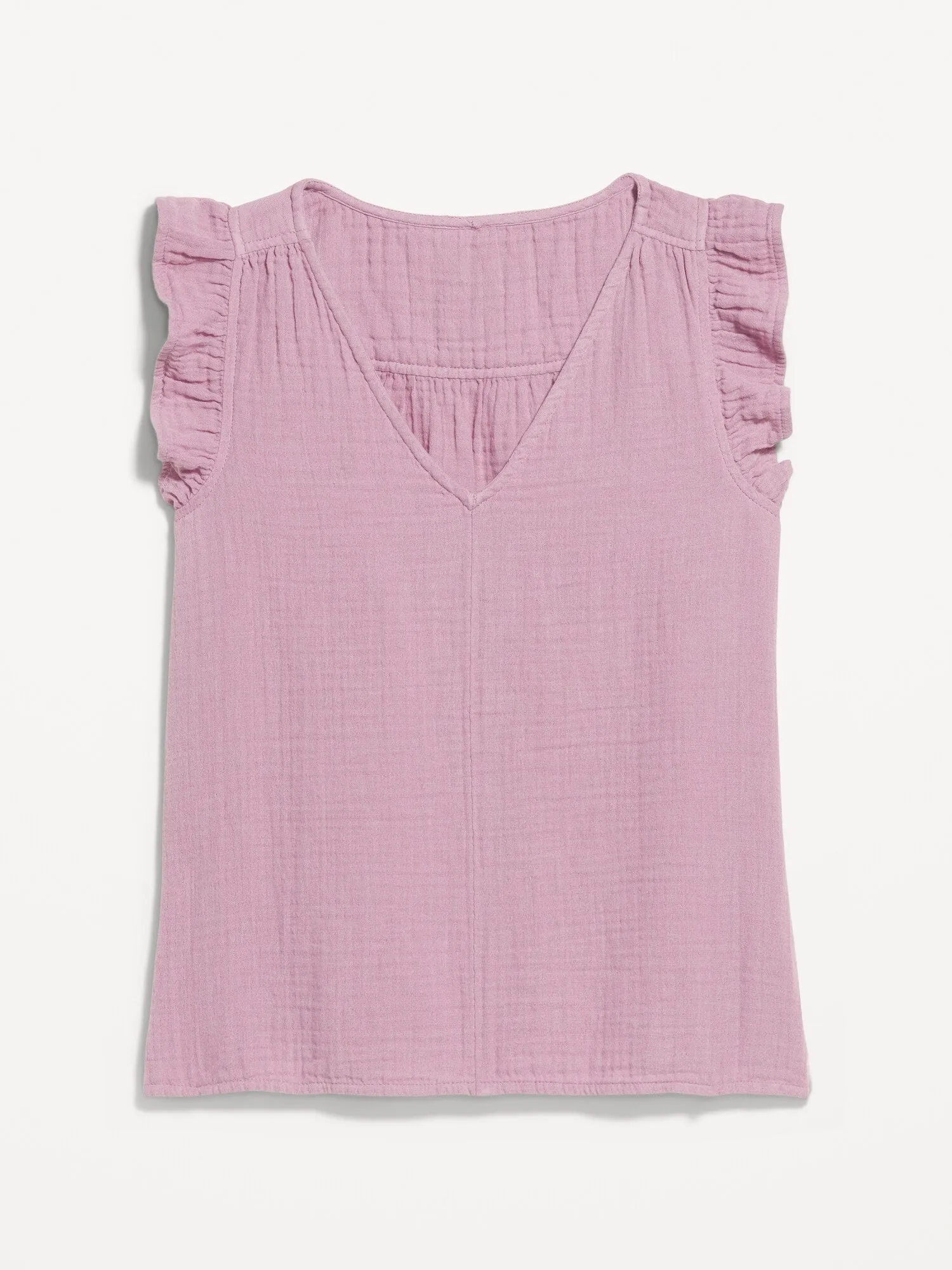 Sleeveless Crinkle Gauze Top