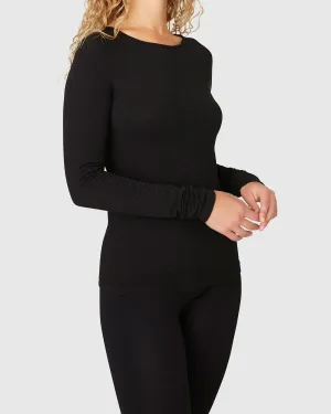 SWEDISH STOCKINGS - HILLEVI TOP - BLACK CASHEMIRE