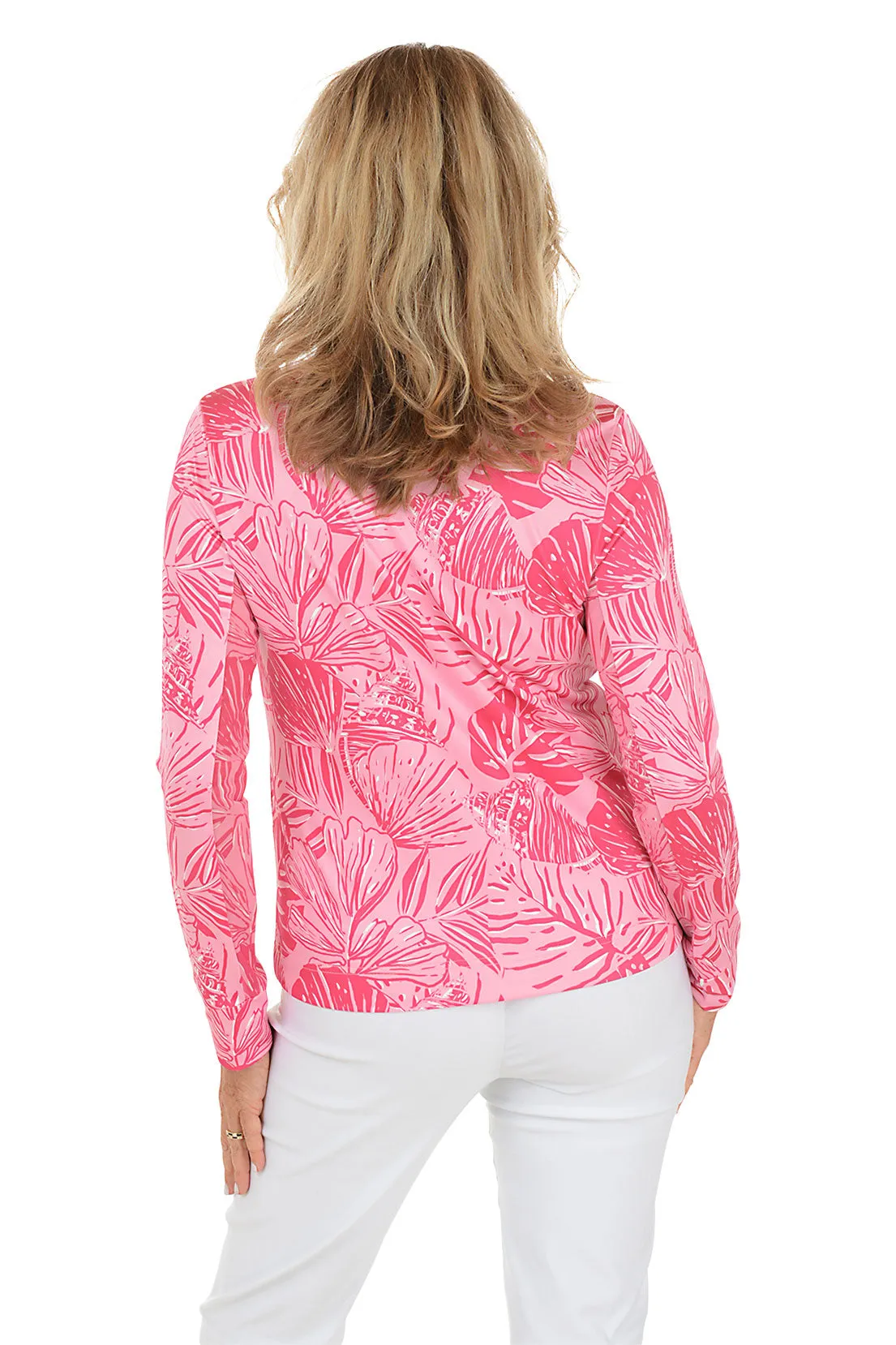 Tonal Shells UPF50 Mock Neck Sun Shirt