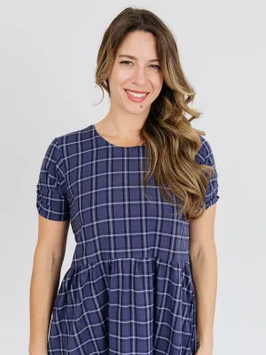Trending Now Kavita Dress - Indigo Plaid  Dont Miss Out!