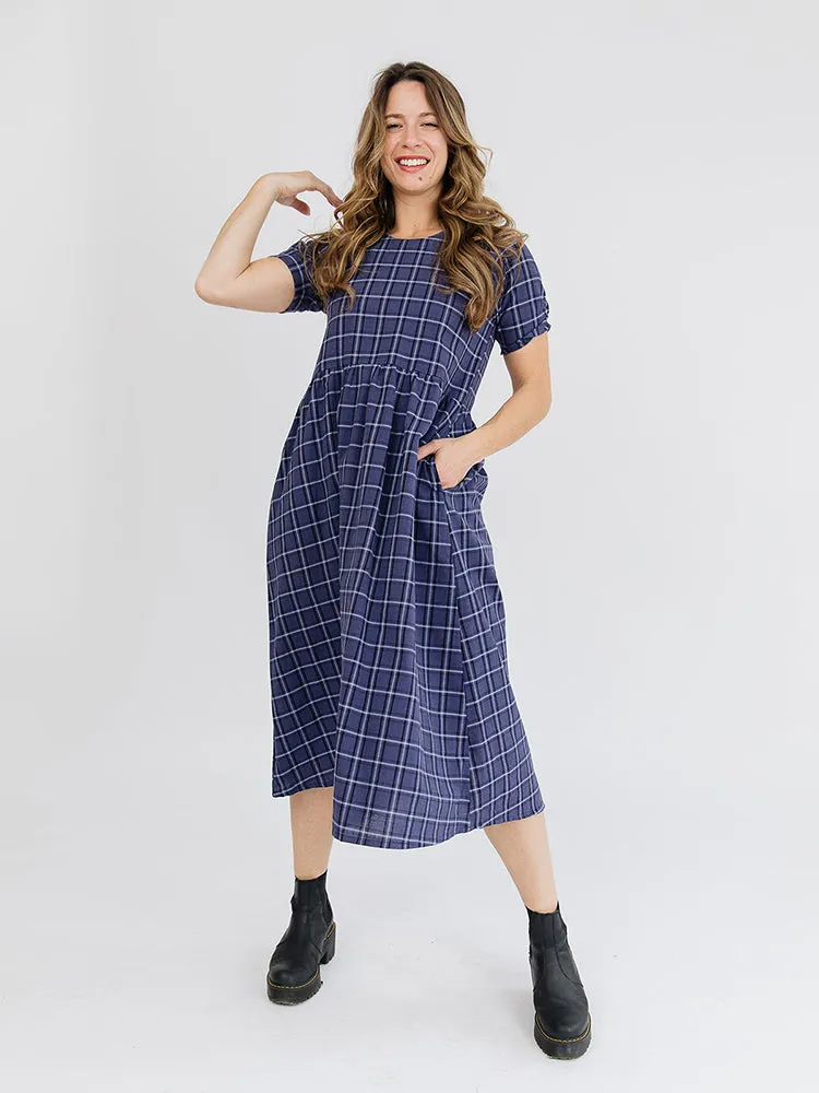 Trending Now Kavita Dress - Indigo Plaid  Dont Miss Out!