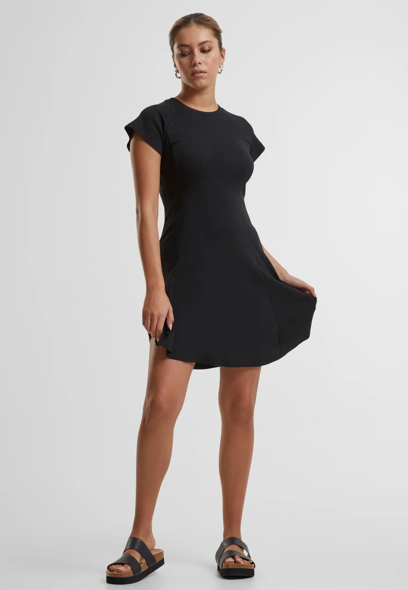 Urban Classics - Ladies Skater Rib Black - Dress