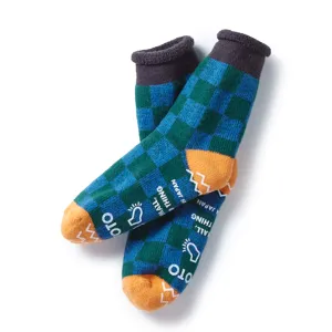 VIP Favorite Rototo Pile Room Socks Checkerboard Charcoal / Light Orange  Dont Miss Out!