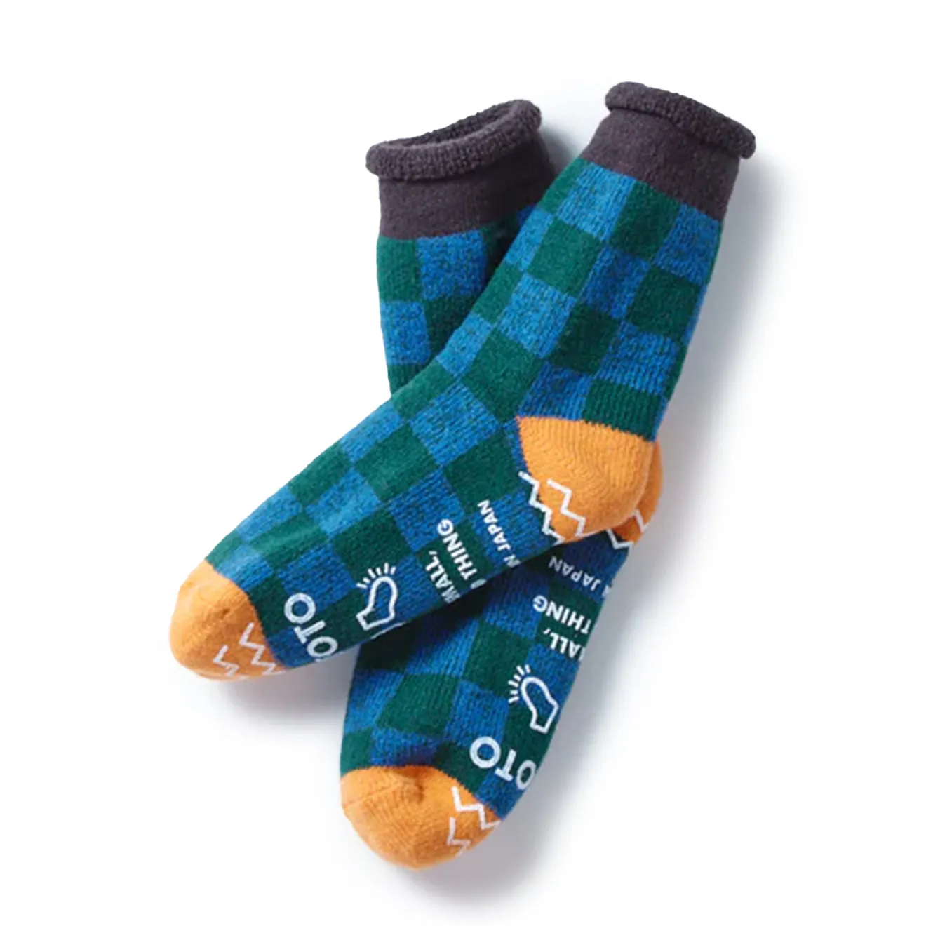 VIP Favorite Rototo Pile Room Socks Checkerboard Charcoal / Light Orange  Dont Miss Out!