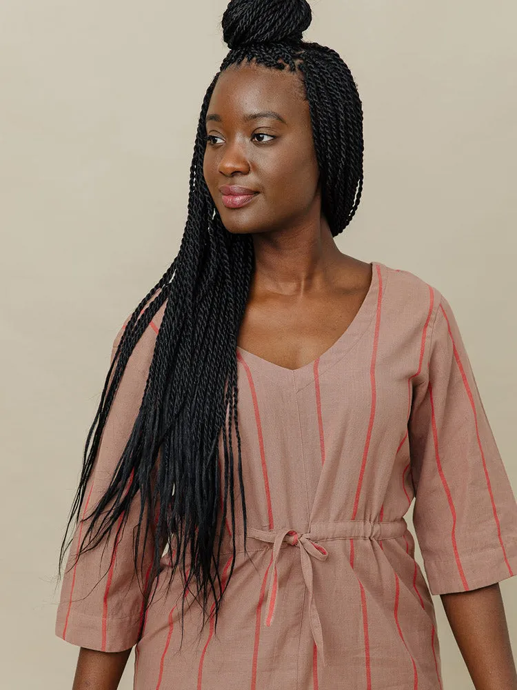 Worth Every Penny Lori Dress - Cocoa Stripe  Ends Soon!