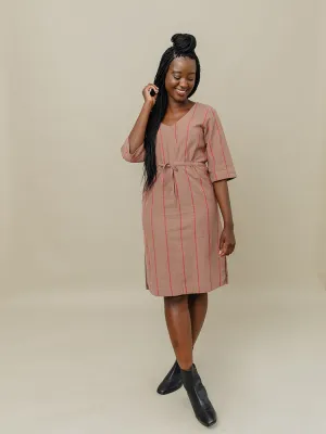 Worth Every Penny Lori Dress - Cocoa Stripe  Ends Soon!