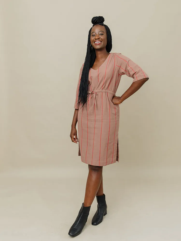 Worth Every Penny Lori Dress - Cocoa Stripe  Ends Soon!